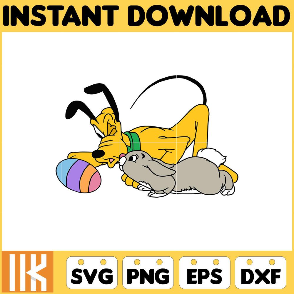 Pluto Easter Svg, Easter Svg Cut Files For Cricut, Silhouette, Mickey Svg, Easter Png, Svg, Dxf, Mickey And Frienda Easter Svg, Instant Download (2).jpg