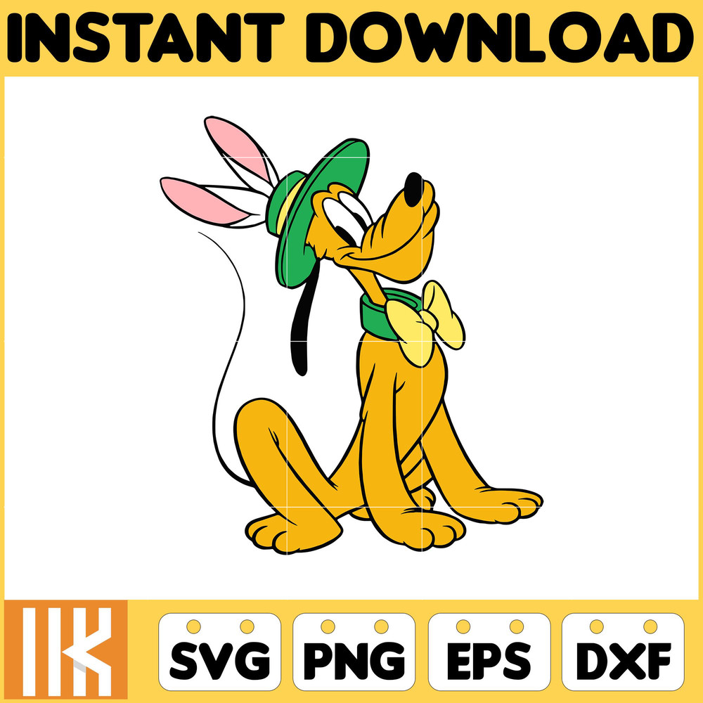 Pluto Easter Svg, Easter Svg Cut Files For Cricut, Silhouette, Mickey Svg, Easter Png, Svg, Dxf, Mickey And Frienda Easter Svg, Instant Download (3).jpg