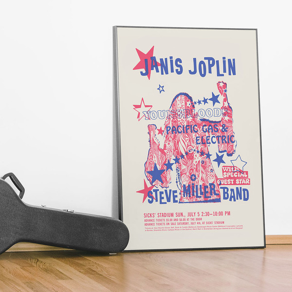 Janis Joplin Sicks Stadium concert posters, 1970.jpg