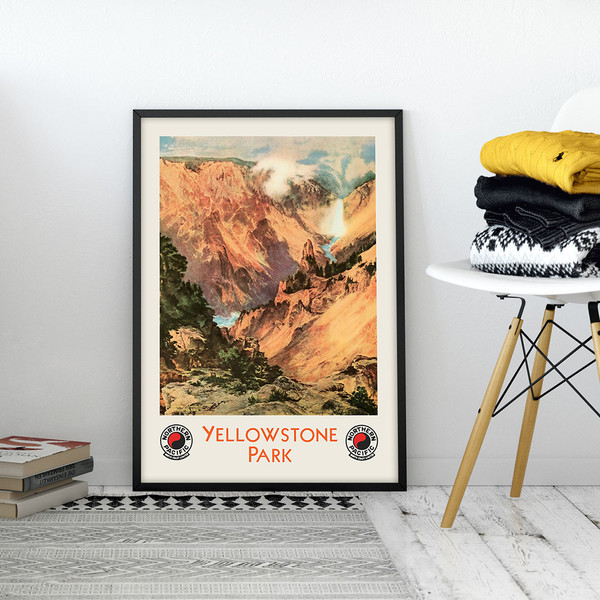 Yellowstone National Park - Vintage travel poster by Thomas Moran for Northern Pacific Railway.jpg