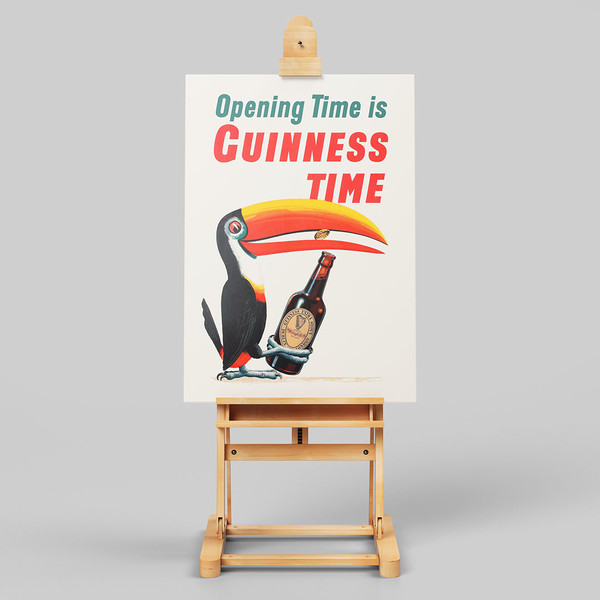 Opening Time Is Guinness Time - vintage Beer poster, Iconic Toucan Design.jpg