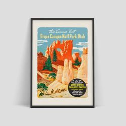 Bryce Canyon National Park - Vintage travel poster for the New York Central System, 1930