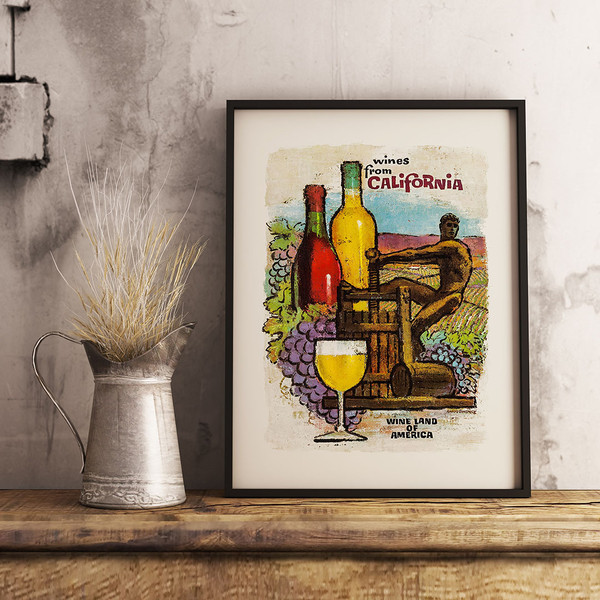 Wines from California - travel poster advertising California as the Wine Land of America, 1960.jpg