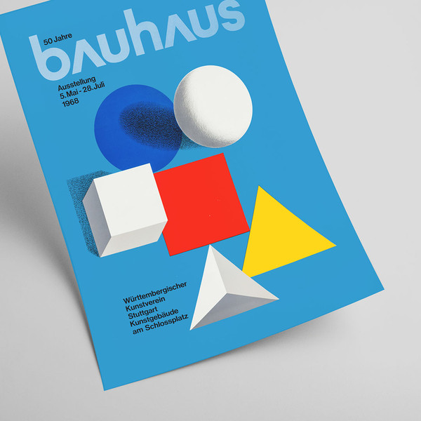 Bauhaus - 50 years of Bauhaus exhibition poster by Herbert Bayer 1968.jpg