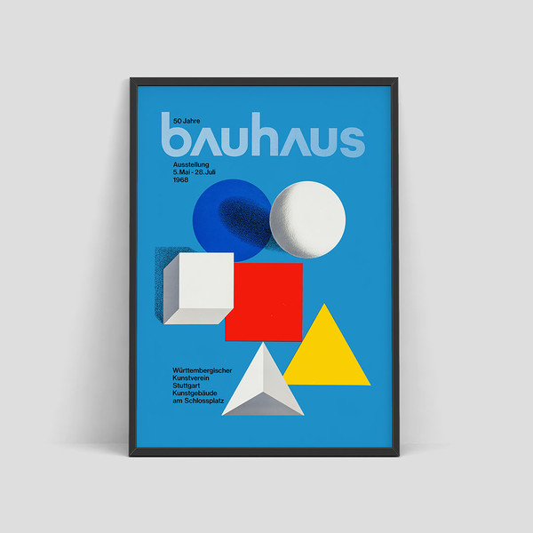 Bauhaus - Bauhaus exhibition poster by Herbert Bayer 1968.jpg