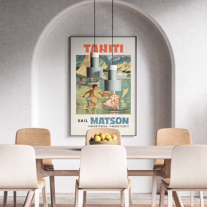 Set of three travel posters Australia, Tahiti and New Zealand.jpg