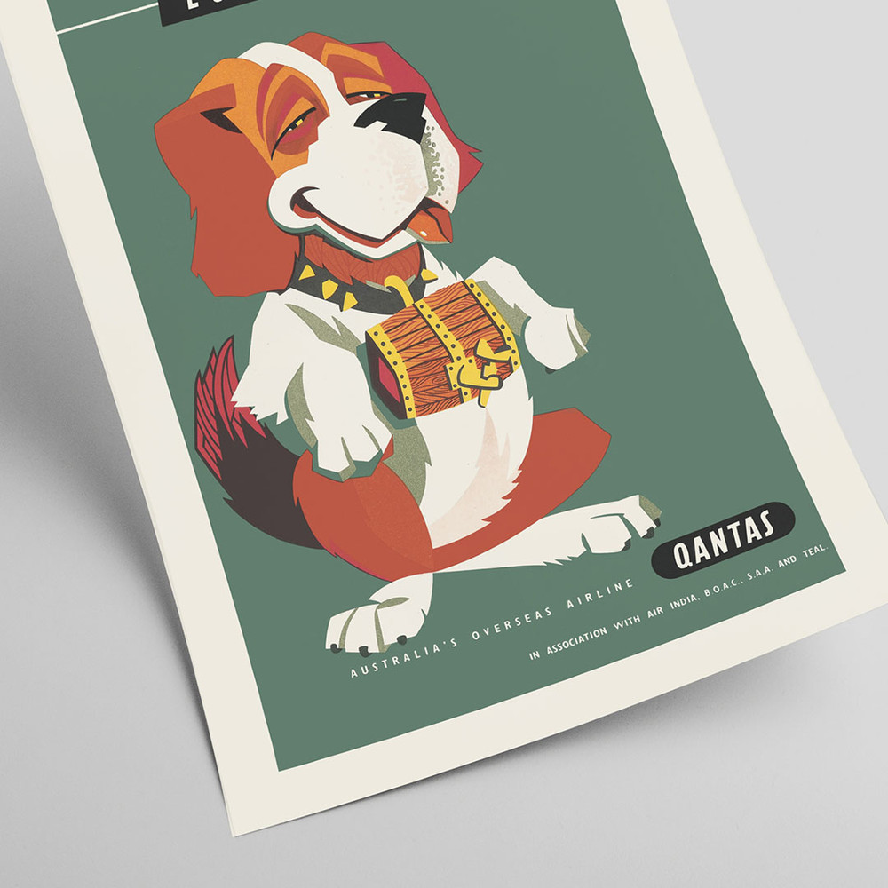 Set of three Qantas Airlines travel posters by Harry Rogers, 1950s. Japan, Pacific Islands, Europe.jpg