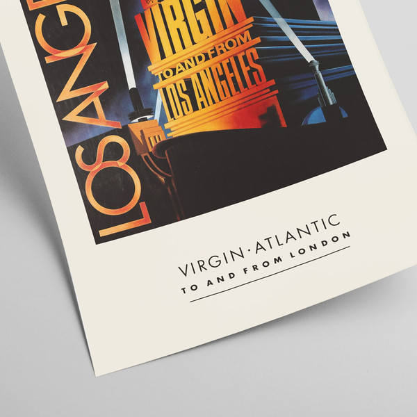 Set of three Virgin Atlantic travel posters 1990 (New York, Los Angeles, London).jpg