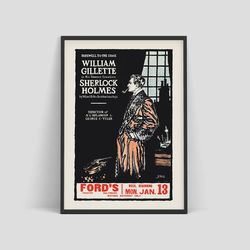 Sherlock Holmes - Ford's Theatre in Baltimore theatre poster, 1930