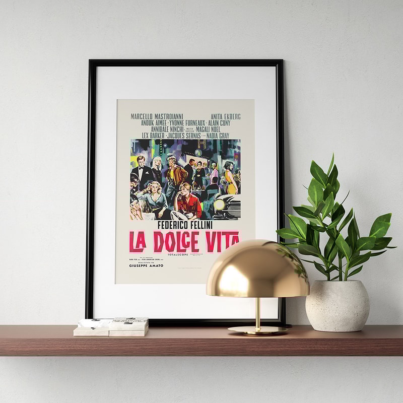 La Dolce Vita by Federico Fellini - Vintage movie poster, 1960.jpg