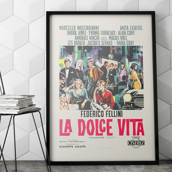 La Dolce Vita by Federico Fellini - Vintage movie poster 1960.jpg