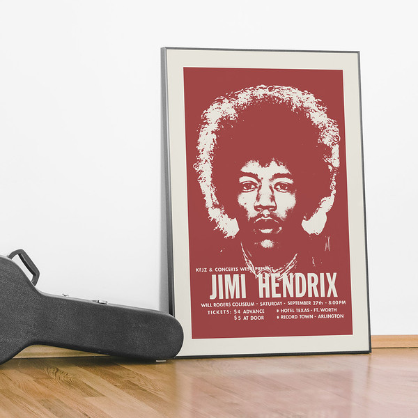 Jimi Hendrix Original vintage concert poster, Ft. Worth, Texas, 1969.jpg