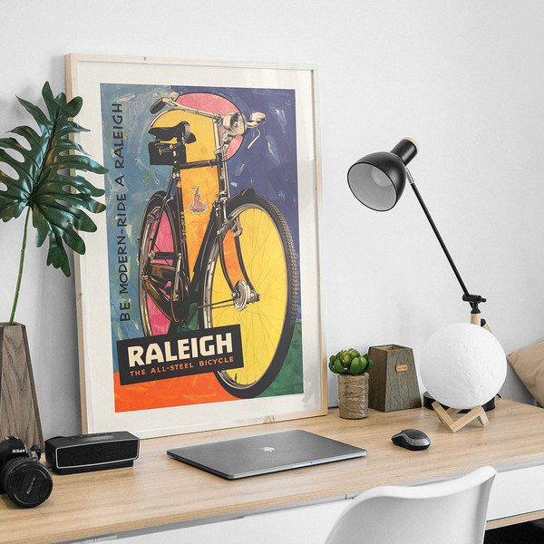 Raleigh - Vintage bike advertising poster for the British bicycle manufacturer 1950.jpg