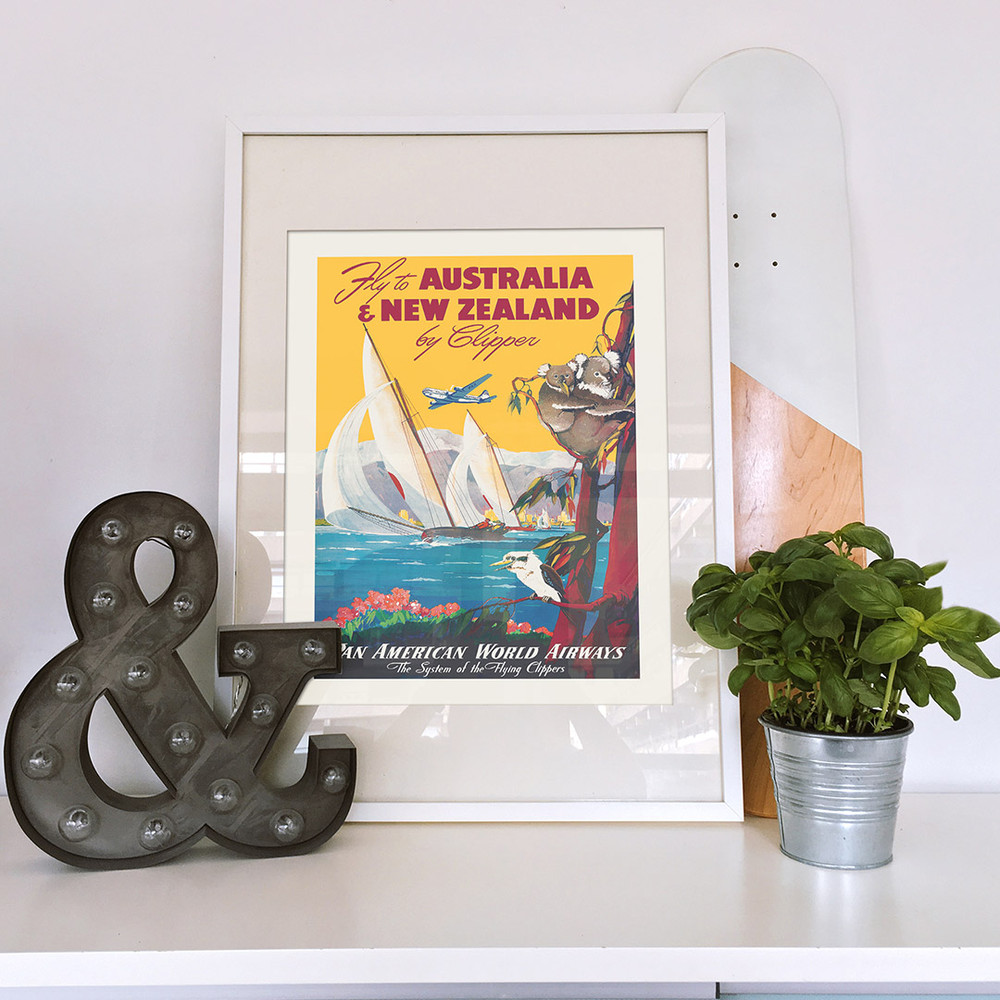 Fly to Australia & New Zealand - vintage travel poster for Pan American Airlines.jpg