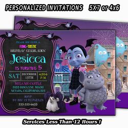 vampirina invitation, vampirina birthday party invitation, vampirina printables, personalized invitation