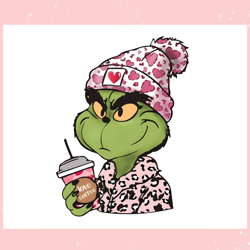 cute grinch valentine love coffee png, valentine svg,valentine day svg,valentine day,happy valentine
