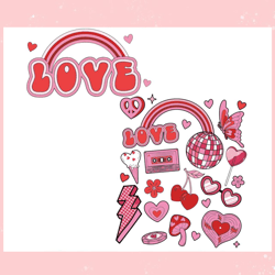 cute love valentines day rainbow svg, valentine svg,valentine day svg,valentine day,happy valentine