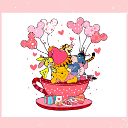 disney pooh bear and friend valentine png, valentine svg,valentine day svg,valentine day,happy valentine
