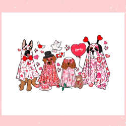 funny valentine ghost dogs png, valentine svg,valentine day svg,valentine day,happy valentine