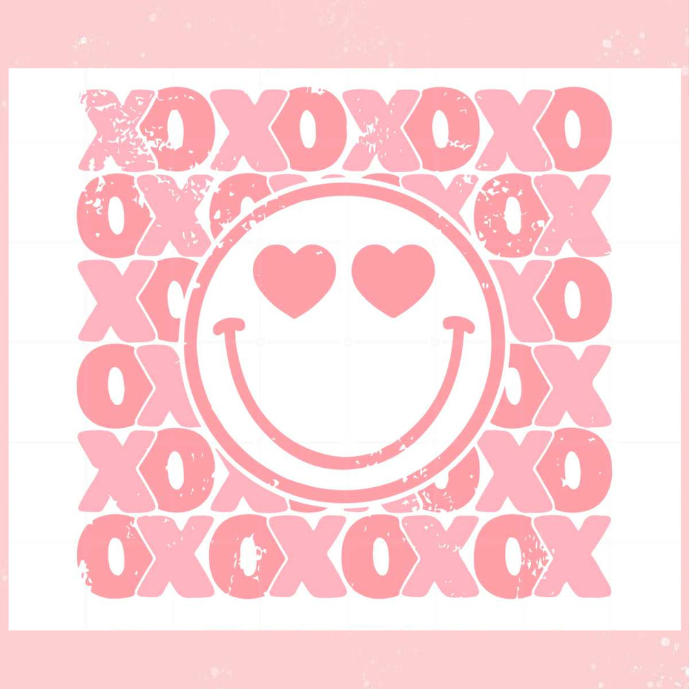 Xoxo Valentines Day Smiley Face Svg Files Silhouette Diy Craft.jpg