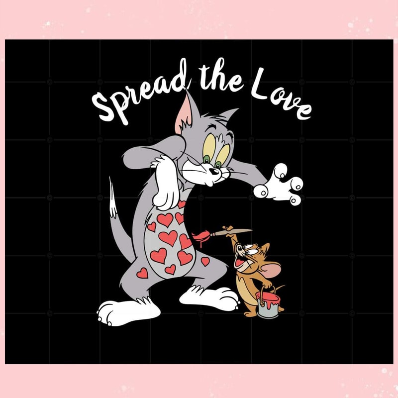 Tom And Jerry Painting Valentine Heart Svg Cutting Files.jpg