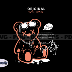 be yourself teddy bear stretwear, teddy bear tshirt design, streetwear teddy bear png, urban, dtg, dtf 117