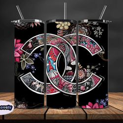 chanel tumbler wrap, chanel tumbler png, chanel logo, luxury tumbler wraps, logo fashion design by sew lovely 150