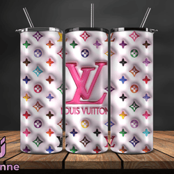 LV Tumbler Wrap, Logo LV 3d Inflatable, Fashion Patterns, Logo Fashion Tumbler -11 by Jennie
