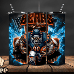 Chicago Bears Fire Tumbler Wraps, ,Nfl Png,Nfl Teams, Nfl Sports, NFL Design Png, Design by Mappp 06
