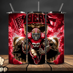 San Francisco 49ers Fire Tumbler Wraps, ,Nfl Png,Nfl Teams, Nfl Sports, NFL Design Png, Design by Mappp 28