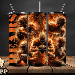 Chicago Bears  Glow Tumbler Wraps, , NFL Logo,, NFL Sports, NFL Design Png, Design by Mappp  02