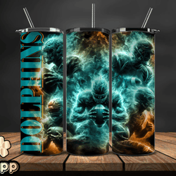 Miami Dolphins Glow Tumbler Wraps, , NFL Logo,, NFL Sports, NFL Design Png, Design by Mappp  13