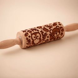 Squirrel Rolling Pin for Christmas Baking Deep