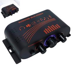 AK170 Audio Power Amplifier Dual Channel HIFI Stereo Audio Amplifier with LED Light Ring Portable Sound Amplifier for Ca