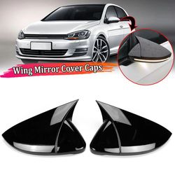 2Pcs Car Door Wing Mirror Cover Cap Housing Compatible For Golf Mk7 Mk7.5 GTD R 2014-2019 5G0857537 5G0857538
