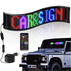 Pixel Block Display Car Sign Bluetooth App Control Custom Text Pattern Animation Programmable