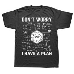 Novelty Dungeon Dragon T Shirts Graphic Streetwear Short Sleeve I Have A Plan D20 Dice Role Playing Game DnD T-shirt Men