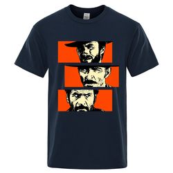 The Good the Bad and Ugly Blondie Angel Eyes Tuco Cowboy T Shirt Men Women Il buono brutto cattivo Oversized Cotton Tee