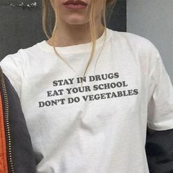 Porzingis Women's Elegant Tee Summer New Leter Printed Eat Your School Slogan Cotton T-shirt