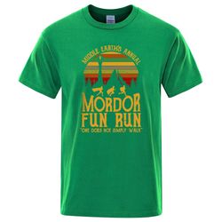 Middle Earth'S Annual Mordor Fun Run Print T Shirt Men Women Tshirts Summer Cotton Tops Cotton Loose Street Hip Hop T-Sh