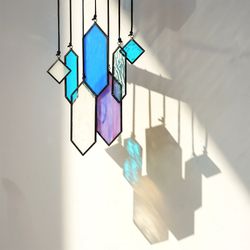 7 Piece Stained Glass Window Hanging Suncatcher