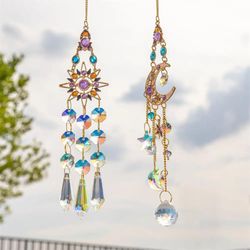 Sun Ball Crystal Hanging Metal Ornament Catching