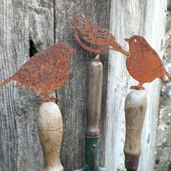 Rusty Metal Bird Cutout Decoration Ornament