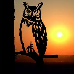 Owl Birds Metal Silhouette Bird Garden Stakes Silhouettes
