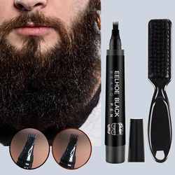 Hot Sale Beard Filling Pen Kit Beard Enhancer Brush Beard Coloring Shaping Tools Waterproof Black Brown Hair Pencil Man