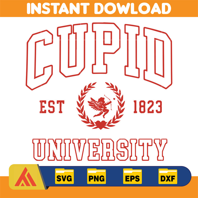 Cupid University Svg, Valentine Svg, Valentines Day T Shirt Design, Love, Cupid, Heart, Svg.jpg