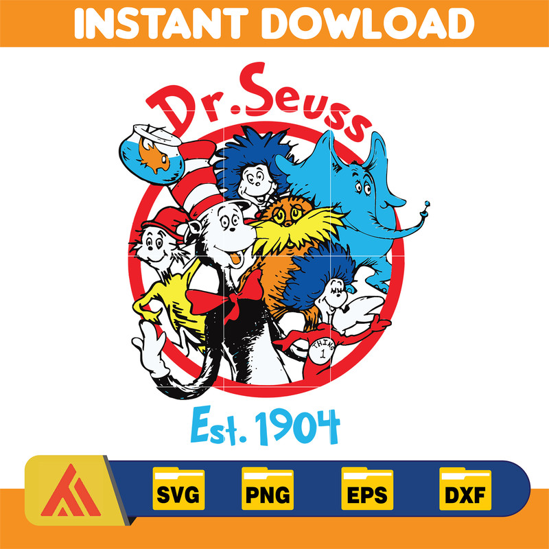 Dr. Seuss Est 1904 Svg, Cat In The Hat Svg, Green Eggs and Ham Svg, Thing 1 Thing 2 Svg, Teach Love Inspire Svg, Dr.Seuss for Teacher Gifts.jpg