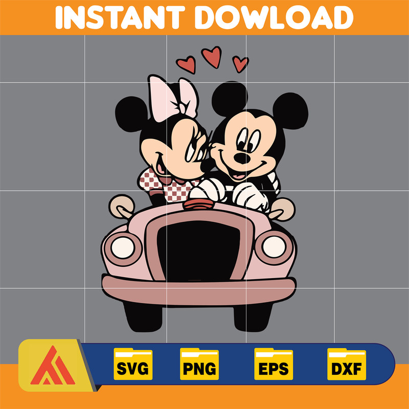 Vintage Mickey and Minnie Svg, Disney Valentines Day Svg, Disney Valentine's Day Svg, Mickey Minnie Valentine Svg2.jpg