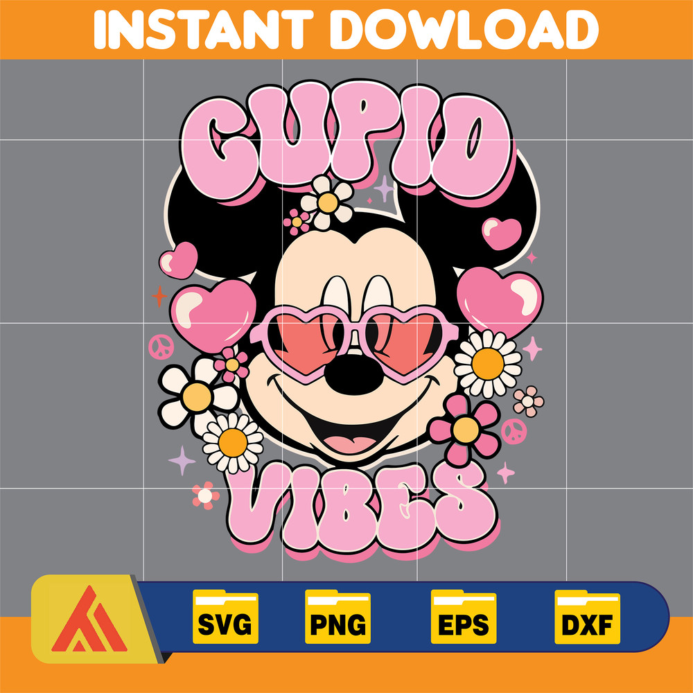 Vintage Mickey Cupid Vibes Happy Valentine's Day Svg, Mickey Minnie Valentine Svg, Disney Valentine's Day Svg, Valentines Day Gift.jpg
