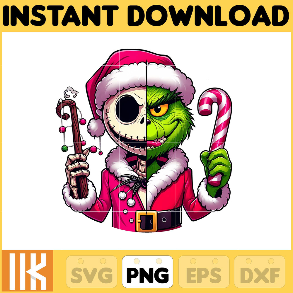 Nightmare Before Christmas Png, Jack Skellington Png, Grinch Png, Chistmas Jack Grinch, Chistmas Movie Character Sublimation Design (17).jpg